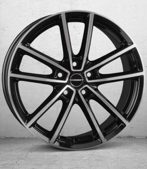 Borbet W black polished glossy Wheel 8,5x21 inch 5x108 bolt circle
