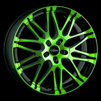Oxigin 14 Oxrock neon green polish Wheel 10x22 - 22 inch 5x130 bold circle