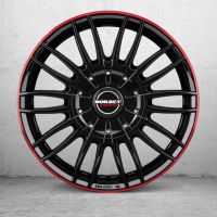 Borbet CW3 black glossy red ring Wheel 7,5x18 inch 5x112 bolt circle