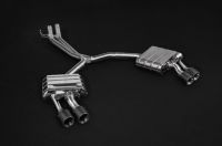 Capristo Muffler with middle silencer spare pipes, with carbon end tips round fits for Audi S4 B9